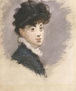 Edouard Manet La femme au chapeau noir (mk40) Spain oil painting artist